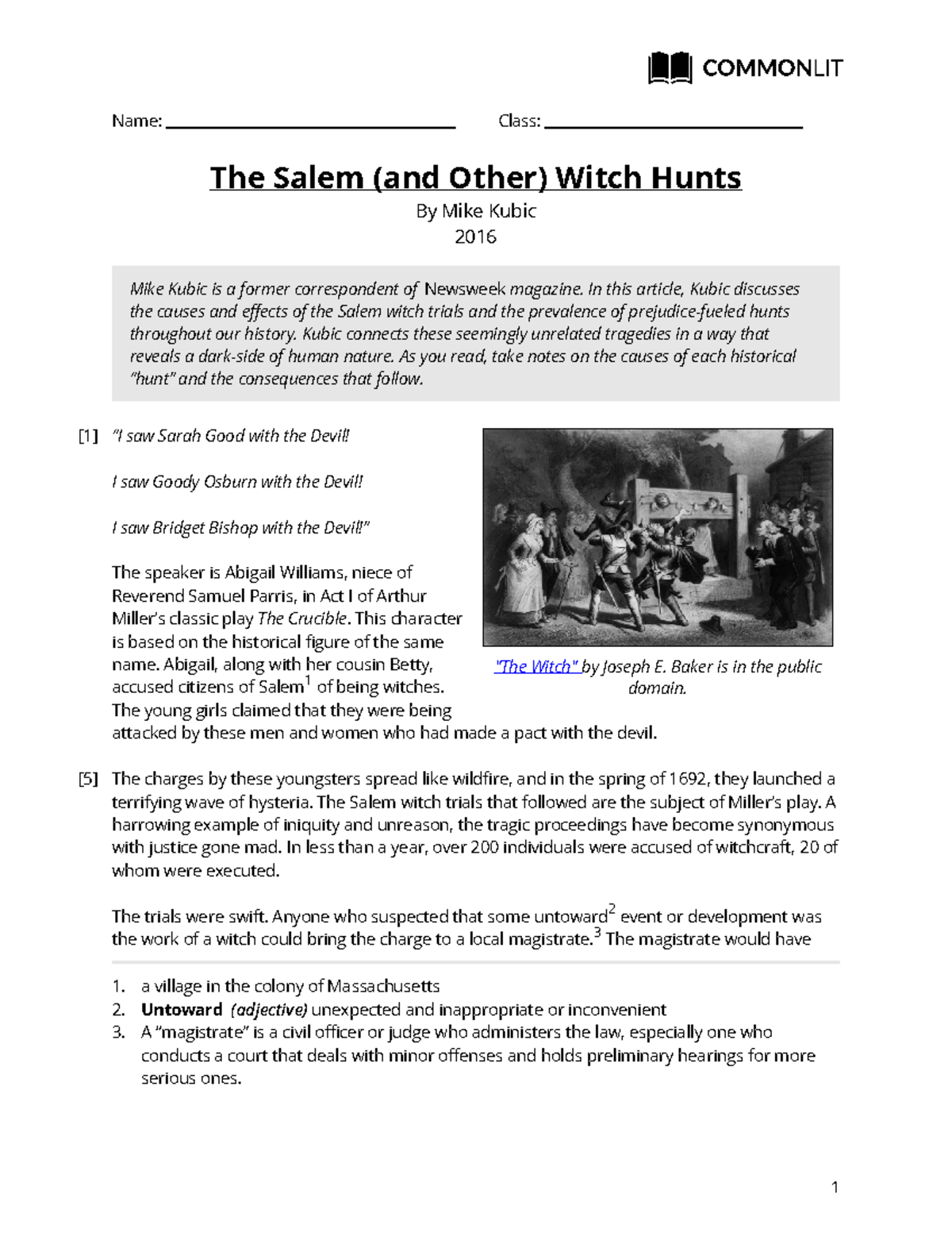 Common Lit The Salem Witch Hunts And Their Historical Impact Studocu Common Lit The Salem Witch Hunts And Their Historical Impact Studocu