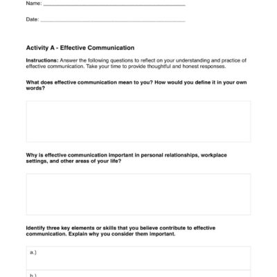 Communication Worksheets