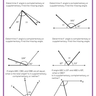 Complementary Supplementary Vertical And Adjacent Angles