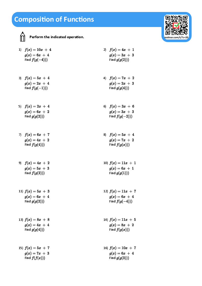 Composition Of Functions Worksheets Worksheets Library