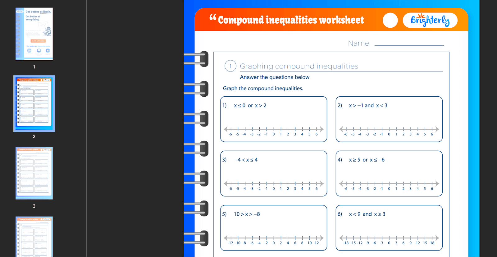 Compound Inequalities Worksheet Free Printable 