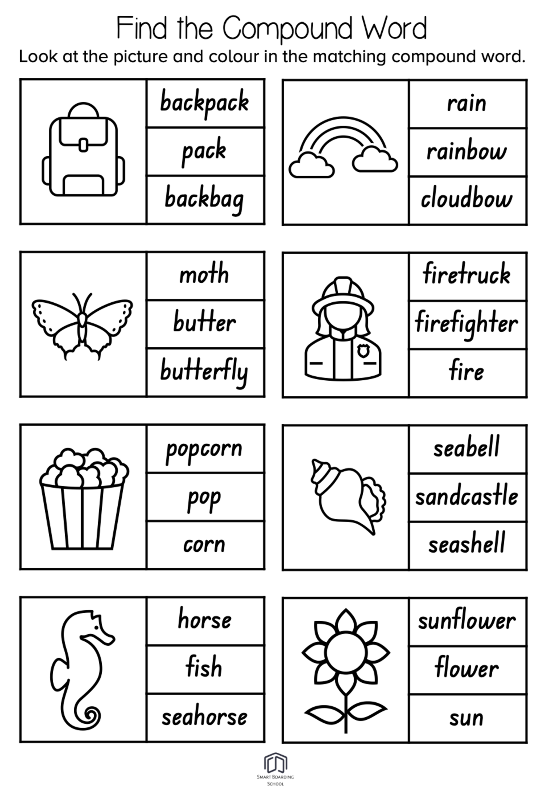 Compound Word Worksheets PDF Compound Word Worksheets PDF