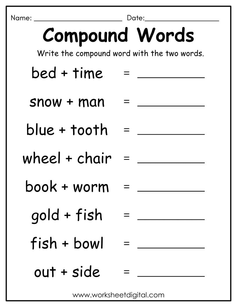 Compound Words Worksheet Kindergarten Grade 2 PDF Etsy Compound Words Worksheet Kindergarten Grade 2 PDF Etsy