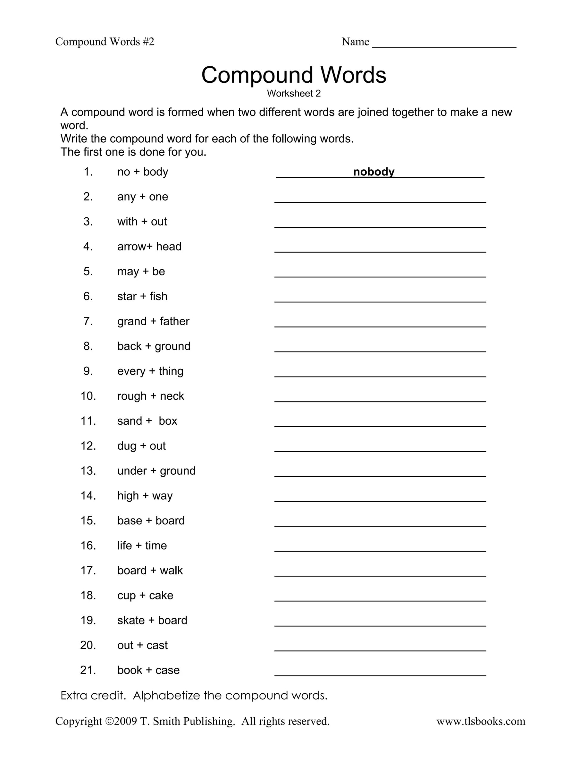 Compound Words Worksheet Part 3 PDF Compound Words Worksheet Part 3 PDF