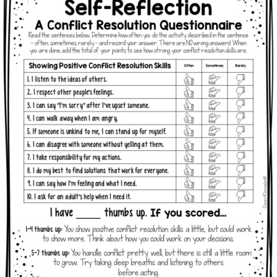 Conflict Resolution Worksheets Made By Teachers