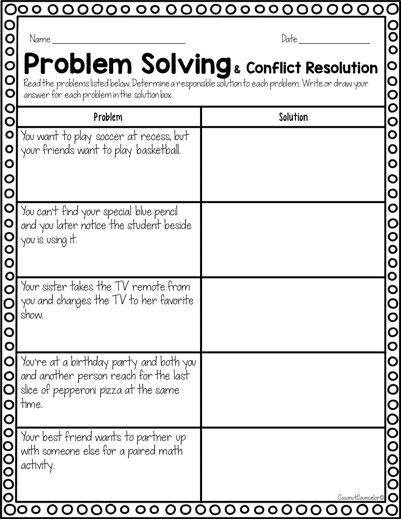 Conflict Resolution Worksheets Made By Teachers Conflict Resolution Worksheets Made By Teachers
