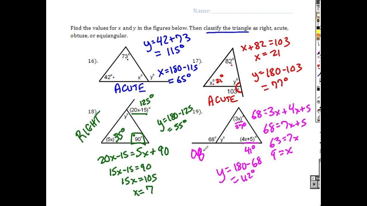 Congruent Triangles Review Virtual Answer Key YouTube