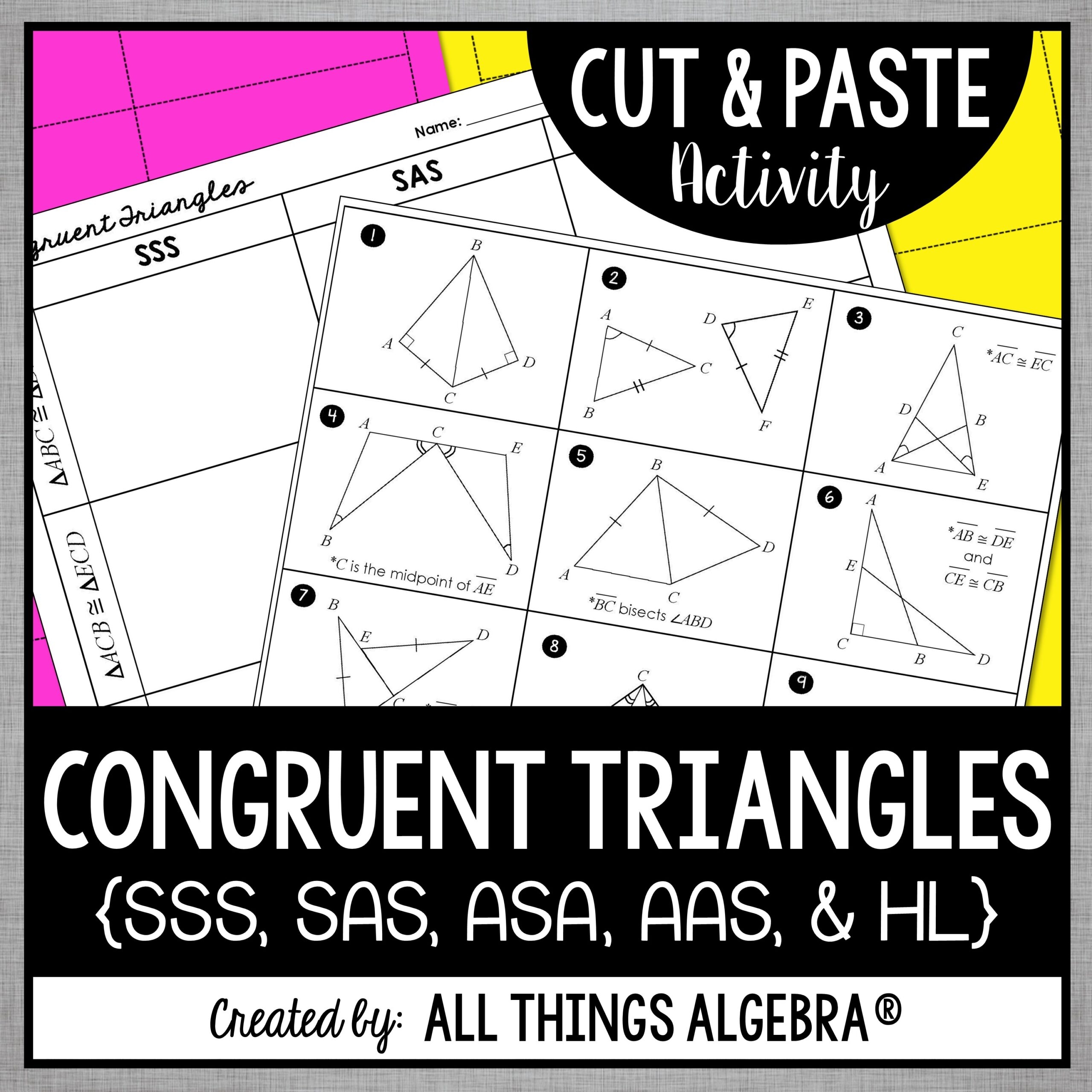 congruent triangles worksheet a answer key
