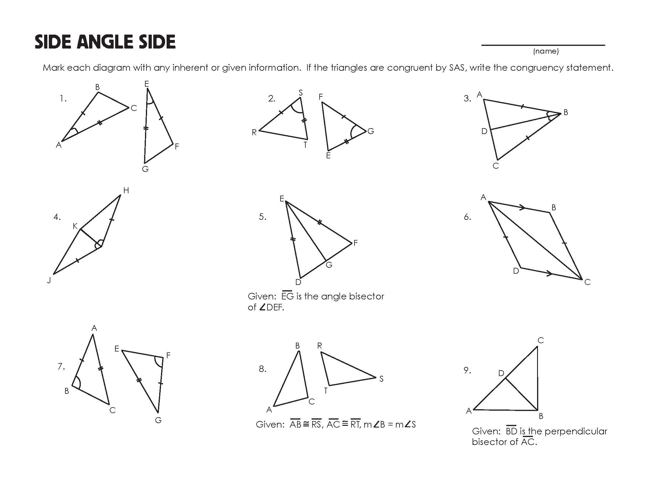 triangle congruence worksheet answers