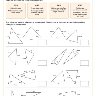 Congruent Triangles Worksheet Printable PDF Year 9 And Year 10 Geometry Worksheet