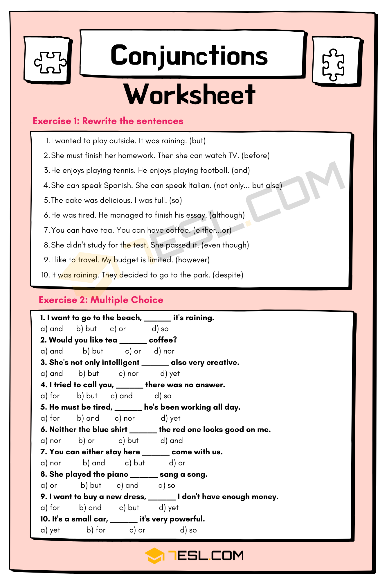 subordinating conjunctions worksheet with answers pdf subordinating conjunctions worksheet with answers pdf