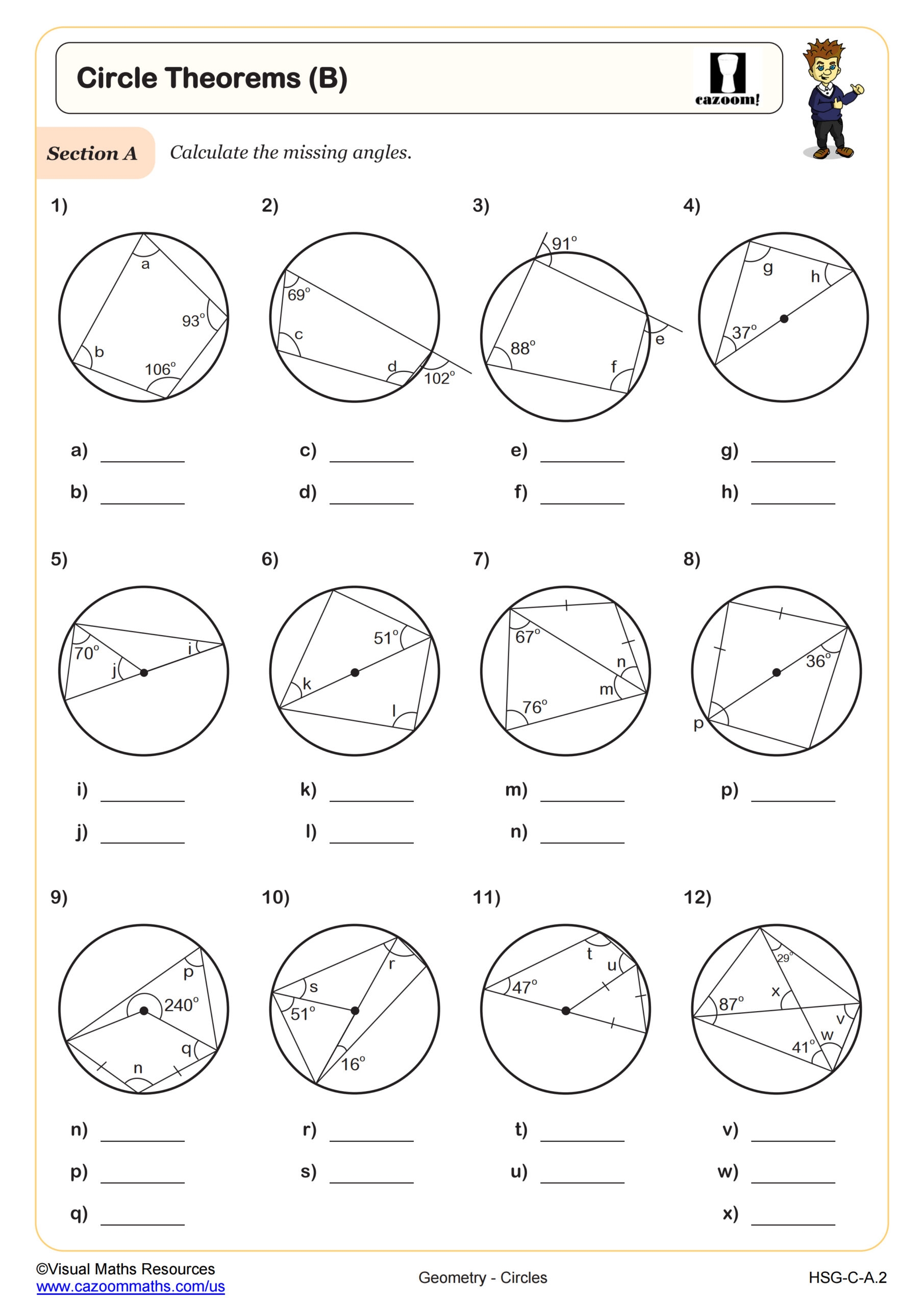 Constructing The Circle Theorems Worksheet Geometry PDF Worksheets Cazoom Math Constructing The Circle Theorems Worksheet Geometry PDF Worksheets Cazoom Math