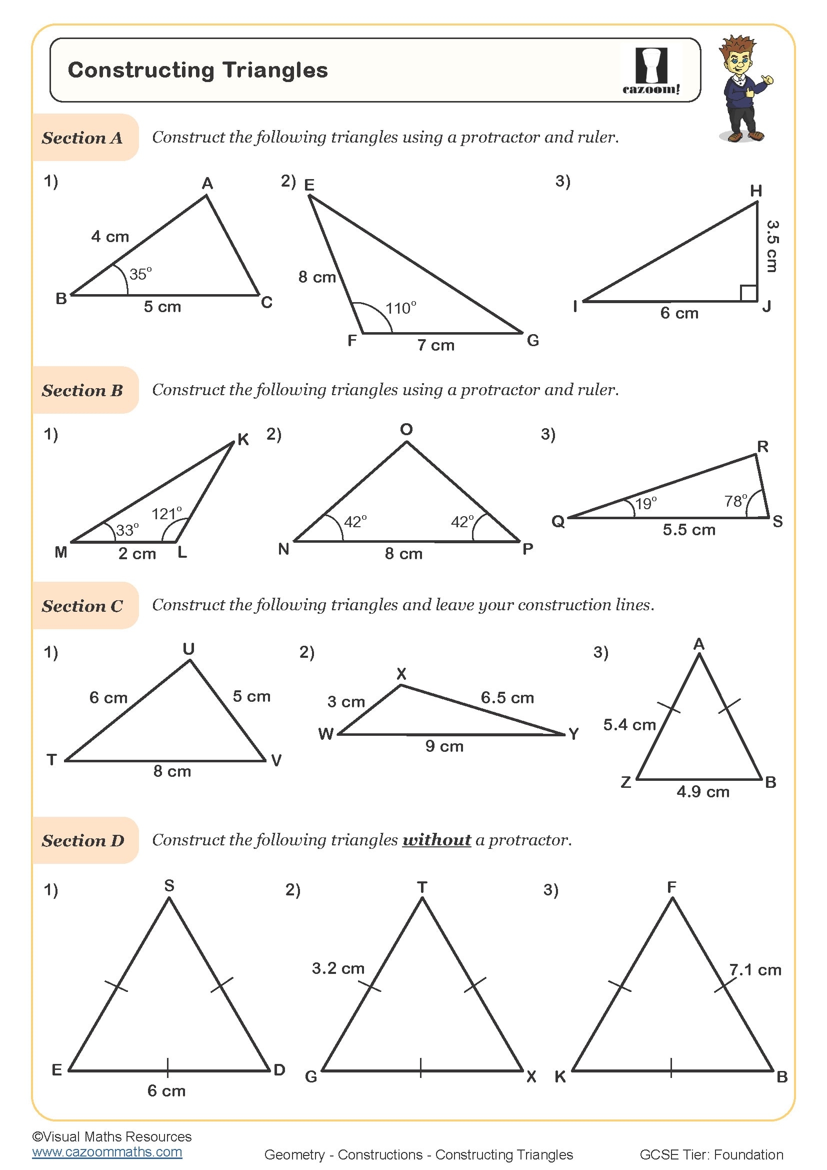 Constructing Triangles Worksheet Printable PDF Worksheets Constructing Triangles Worksheet Printable PDF Worksheets