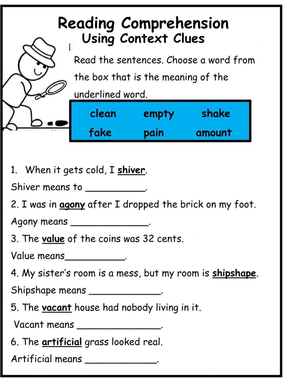 context clues pdf worksheet context clues pdf worksheet