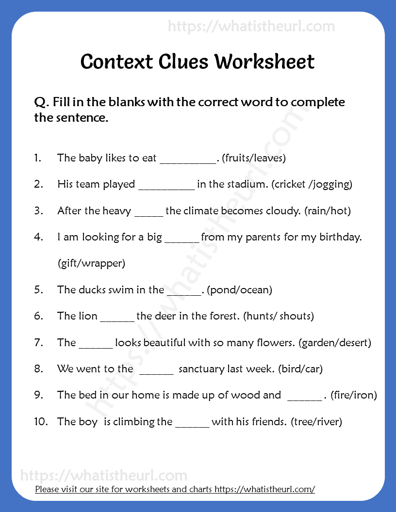 Context Clues Worksheet For Grade 6 Your Home Teacher Context Clues Worksheet For Grade 6 Your Home Teacher