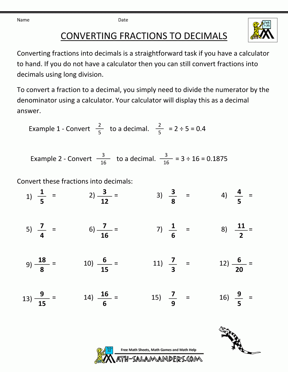 converting fractions to decimals worksheet pdf converting fractions to decimals worksheet pdf