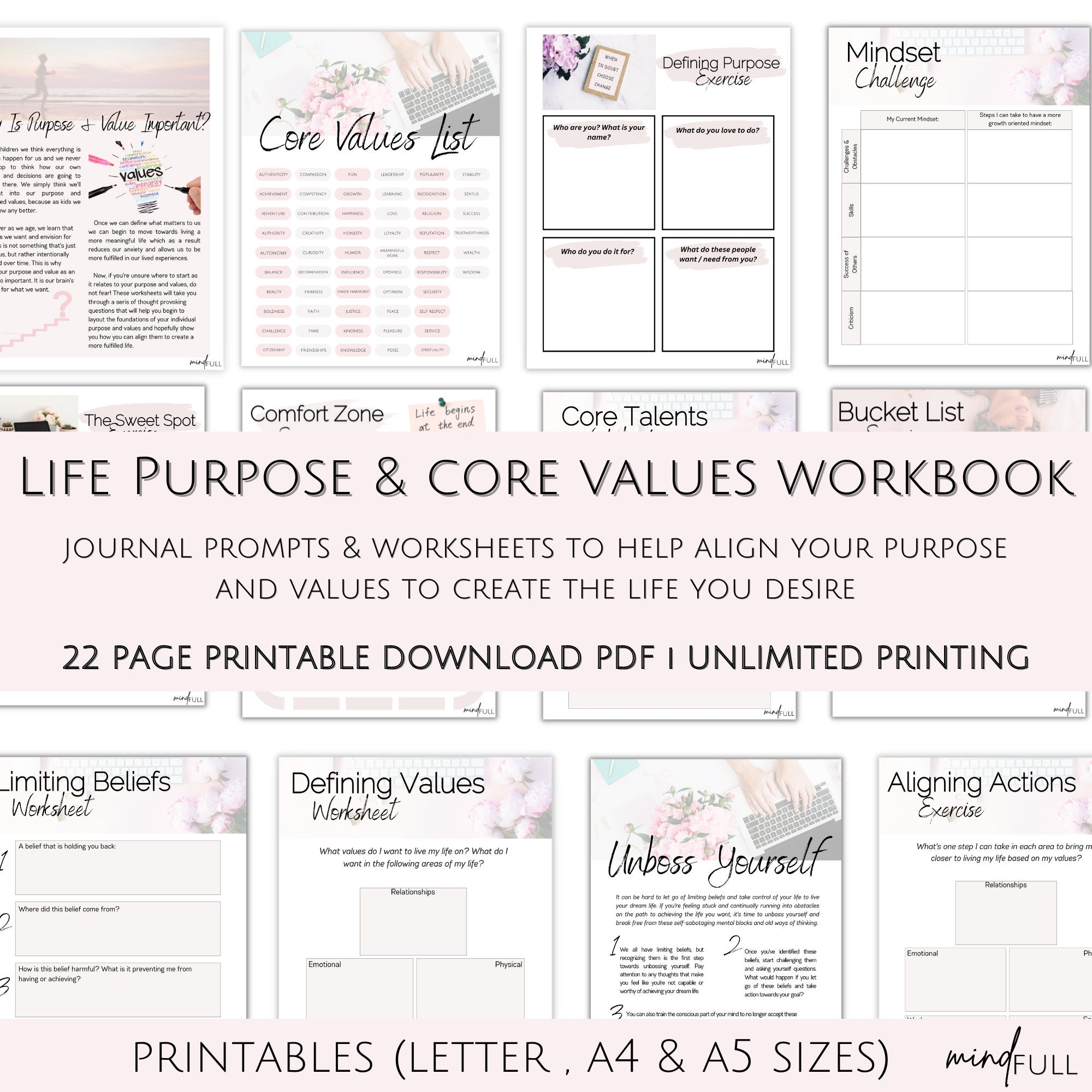 Core Values Worksheets Self love Personal Growth PDF Etsy Core Values Worksheets Self love Personal Growth PDF Etsy
