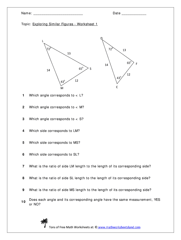 Corresponding Sides And Angles Worksheet Pdf Fill Online Printable Fillable Blank PdfFiller