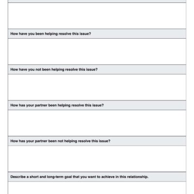 Couples Therapy Worksheet Template