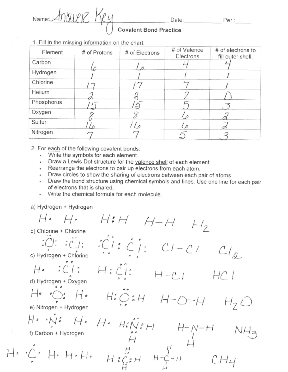 Covalent Bond Practice Answer Key For Chemistry 101 Studocu Covalent Bond Practice Answer Key For Chemistry 101 Studocu