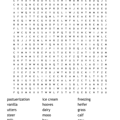 Cows Word Search WordMint