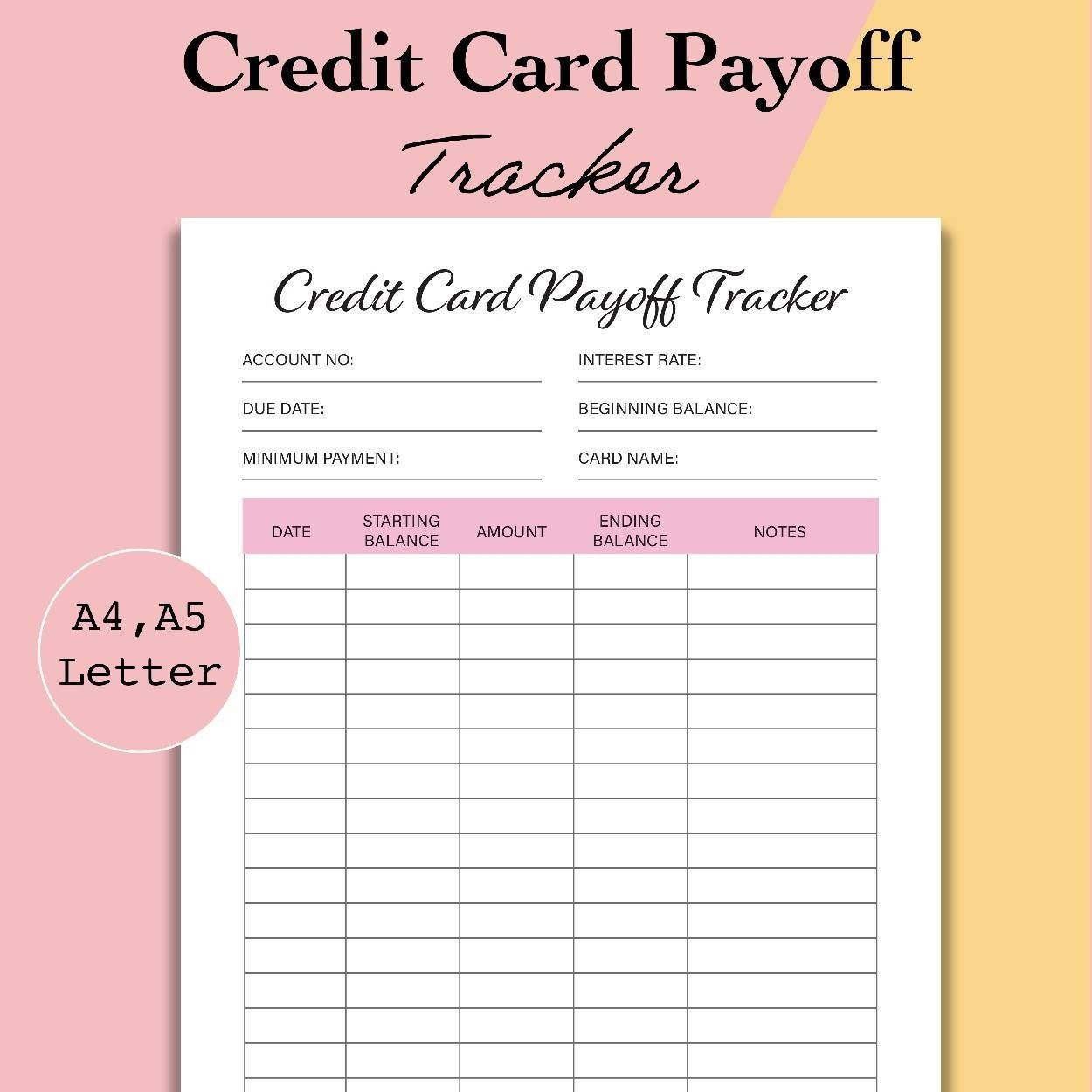 Credit Card Payoff Tracker PDF Credit Card Payment Credit Card Worksheets Library