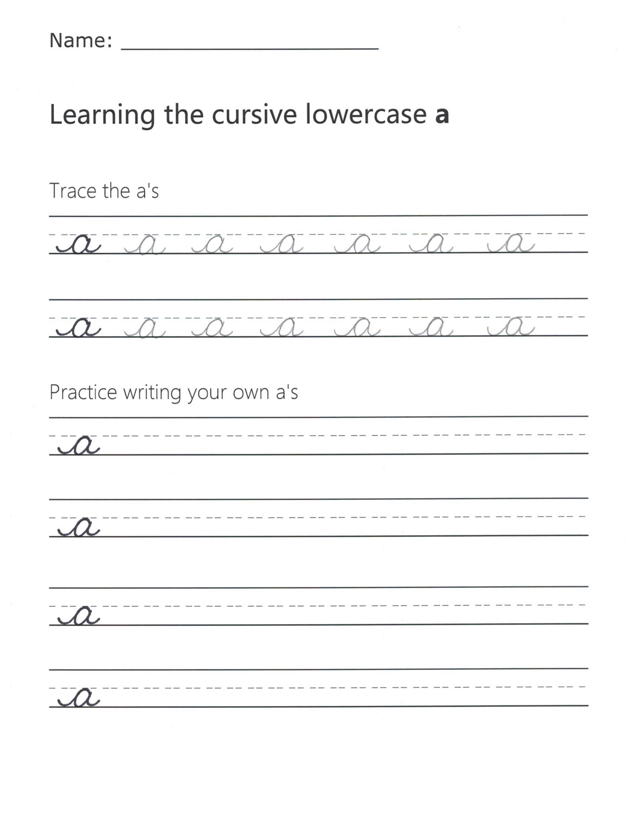 Cursive A How To Write A Lowercase A In Cursive Cursive A How To Write A Lowercase A In Cursive