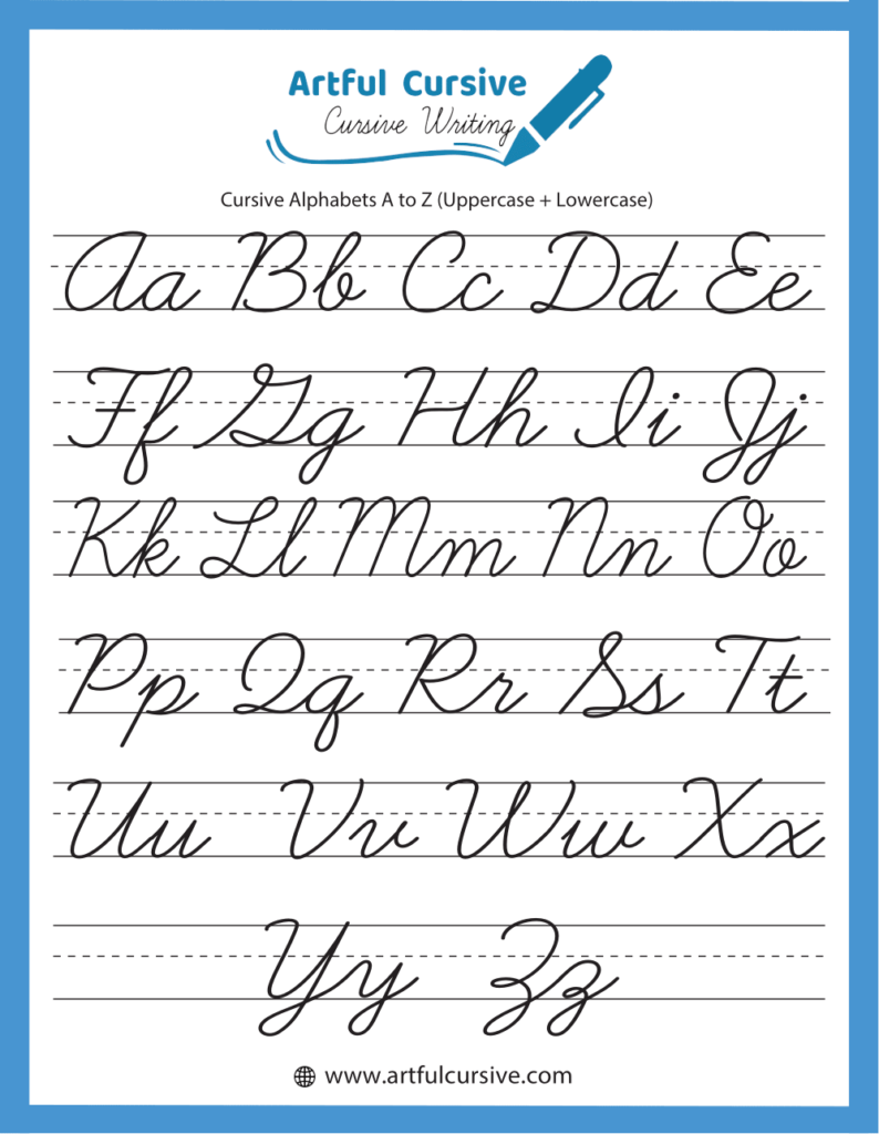 abc's in cursive worksheet