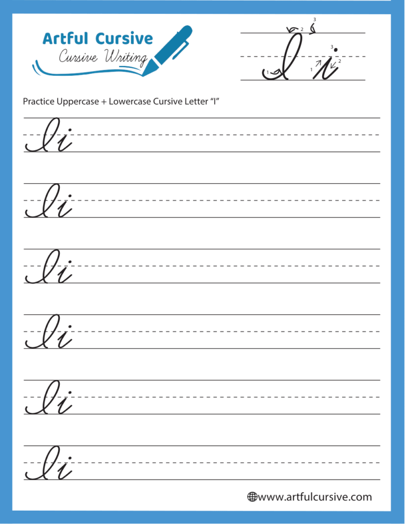 cursive i worksheet