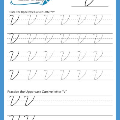 Cursive Alphabet Letter V Worksheet