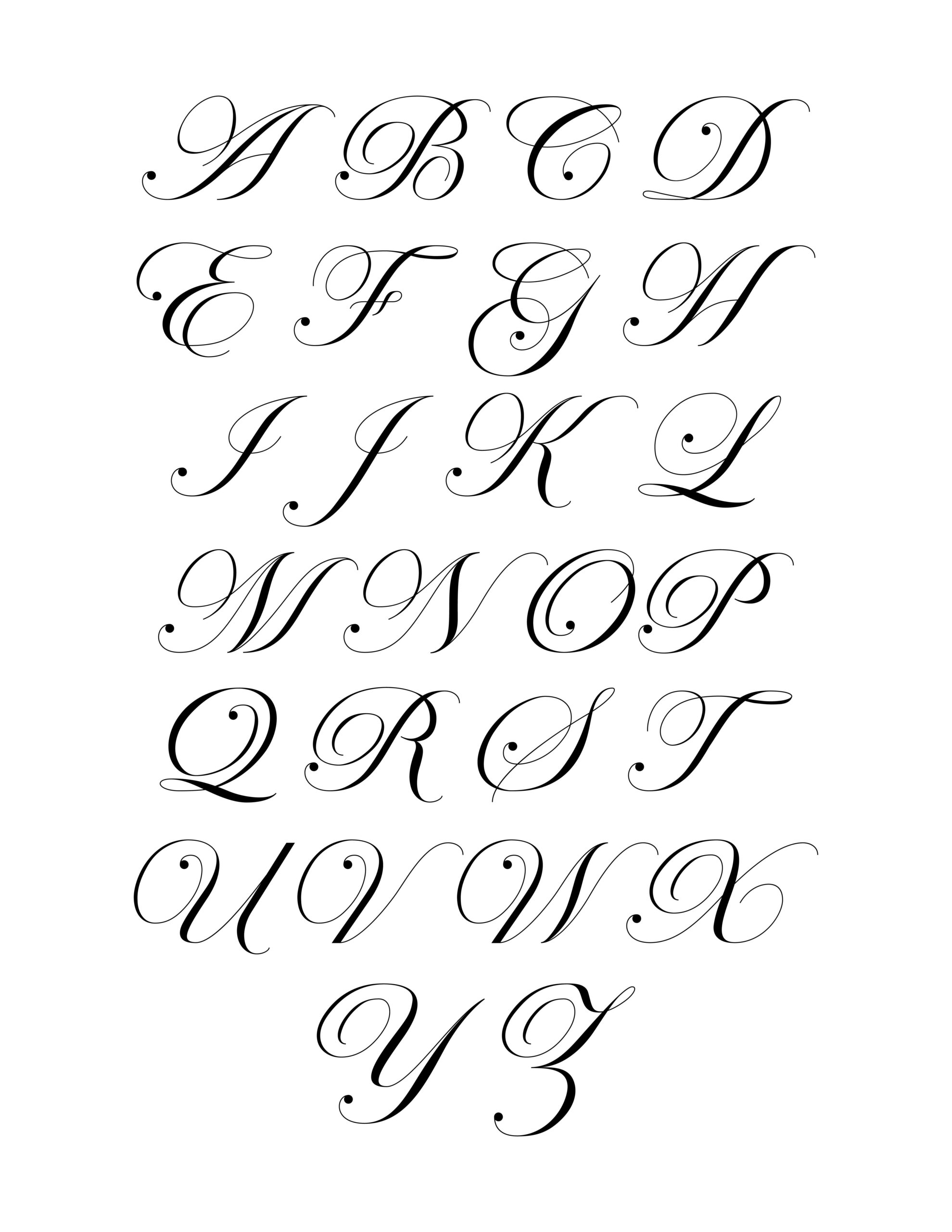 cursive handwriting alphabet