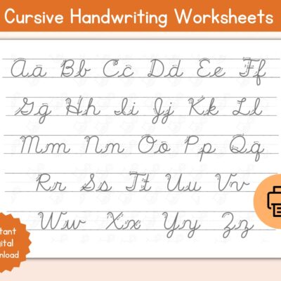 Cursive Alphabet Tracing Worksheet Printable Cursive Alphabet Tracing Worksheet Learn Cursive Handwriting Practice Cursive Alphabet Etsy