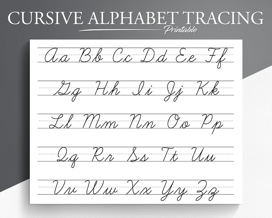 Cursive Alphabet Tracing Worksheet Printable Trace The Cursive Alphabet Cursive Practice Letter Tracing Tracing Worksheets Etsy Cursive Alphabet Tracing Worksheet Printable Trace The Cursive Alphabet Cursive Practice Letter Tracing Tracing Worksheets Etsy