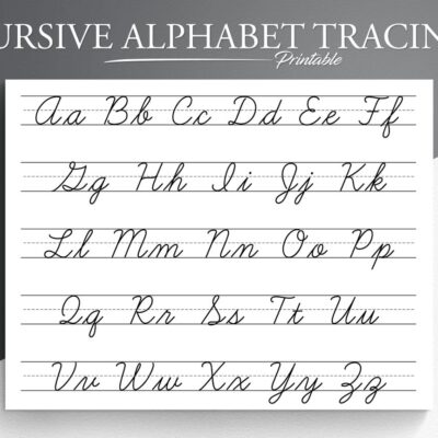 Cursive Alphabet Tracing Worksheet Printable Trace The Cursive Alphabet Cursive Practice Letter Tracing Tracing Worksheets Etsy