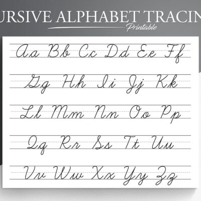 Cursive Alphabet Tracing Worksheet Printable Trace The Cursive Alphabet Cursive Practice Letter Tracing Tracing Worksheets Etsy