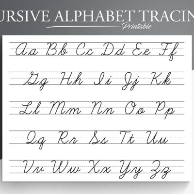 Cursive Alphabet Tracing Worksheet Printable Trace The Cursive Alphabet Cursive Practice Letter Tracing Tracing Worksheets Etsy Sweden