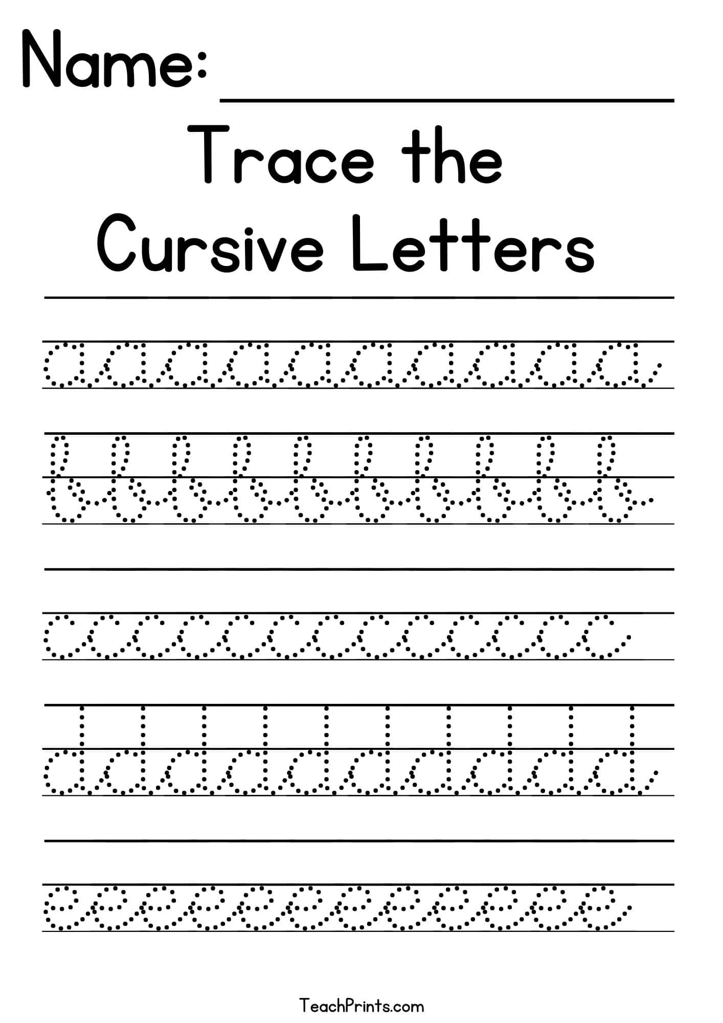 cursive writing practice pages