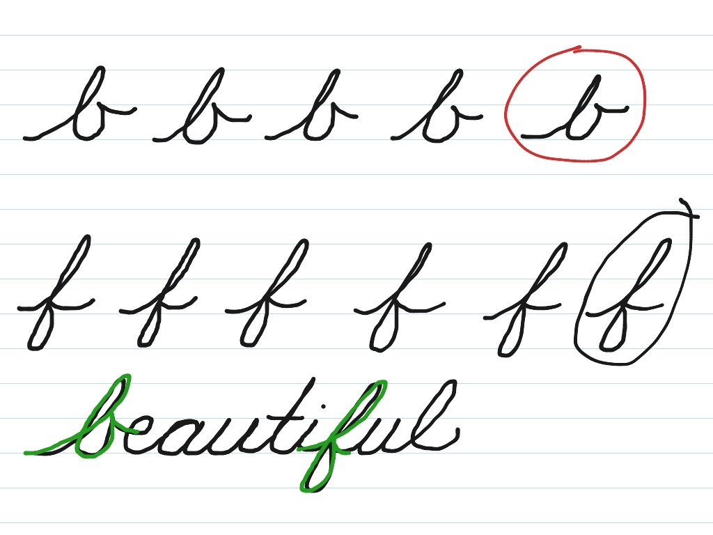 Cursive B And F Cursive Handwriting ShowMe