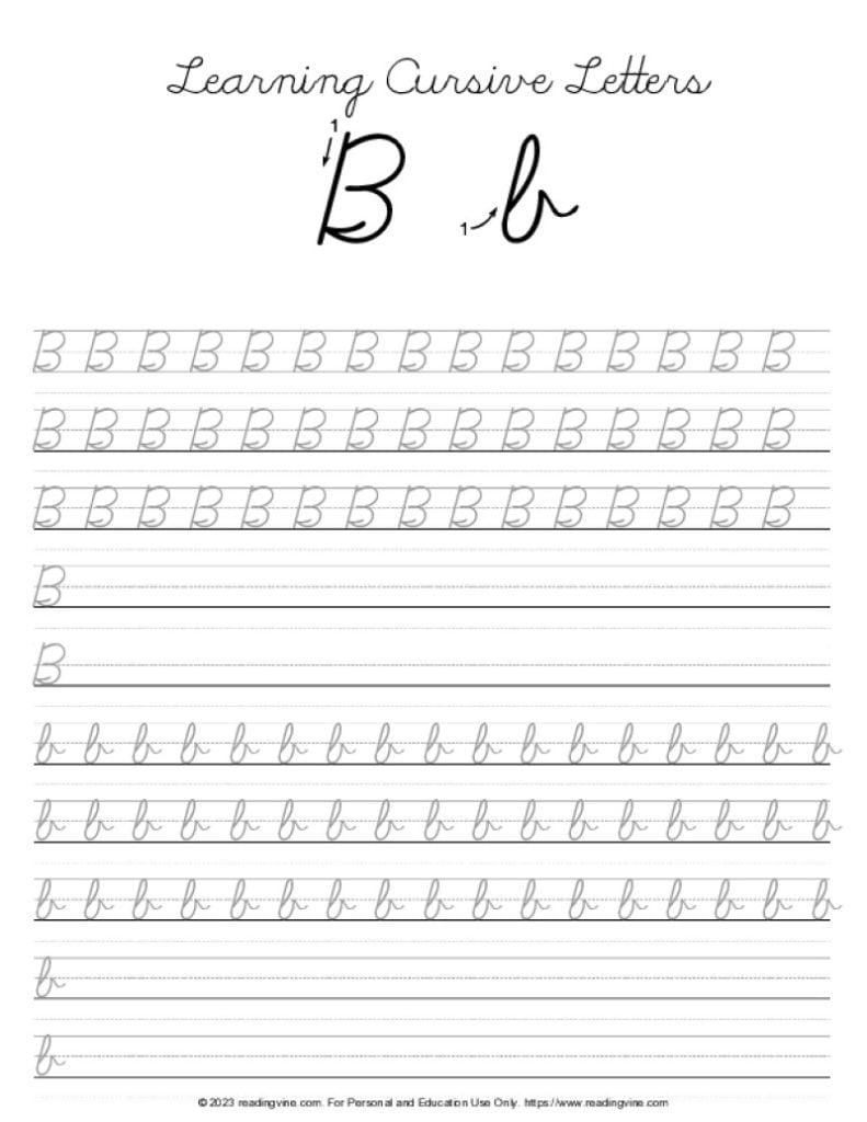 lower cursive b