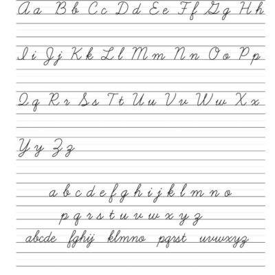 Cursive Chart Printable Cursive Alphabet Chart Two Sizes