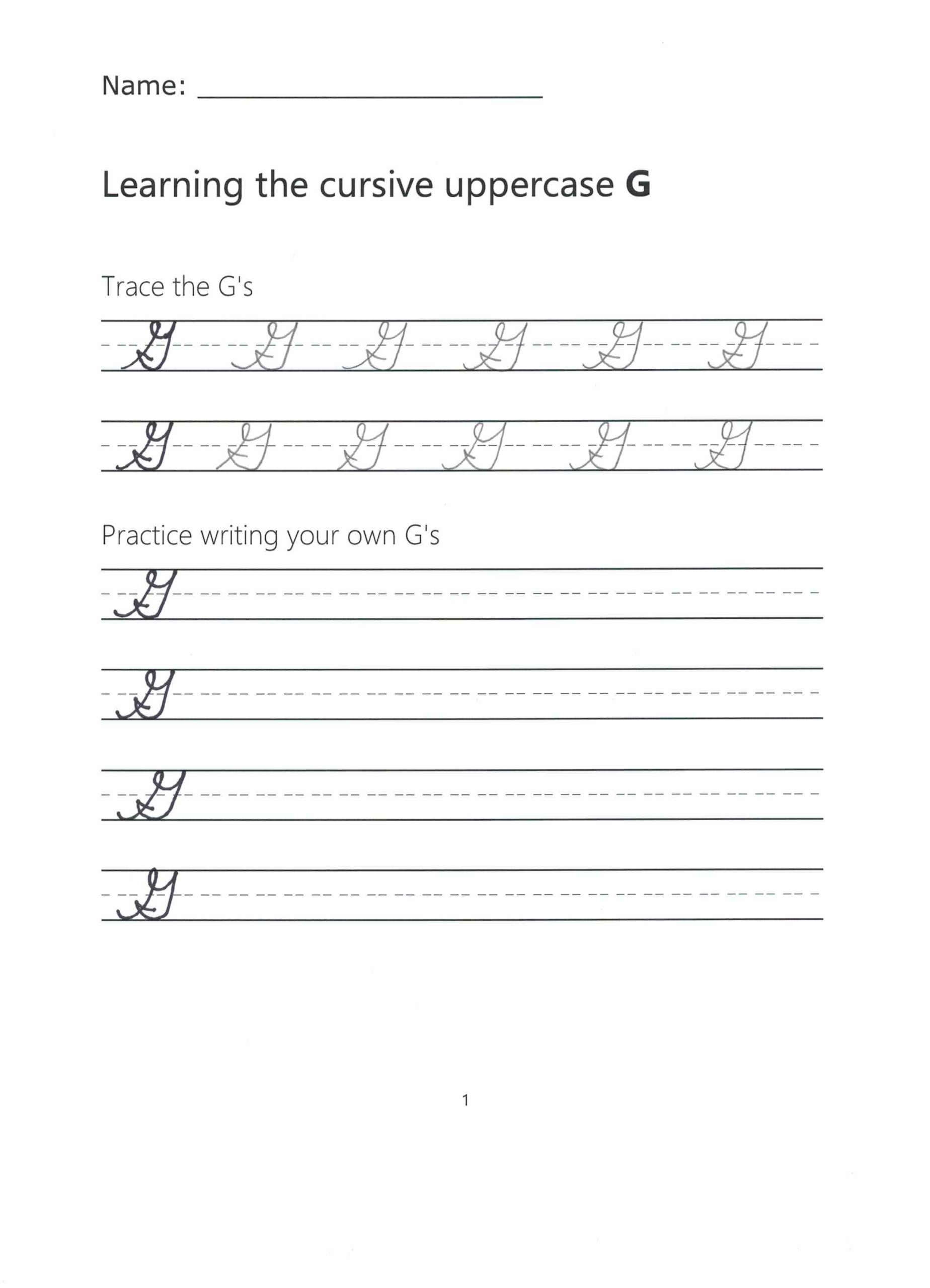 Cursive G How To Write A Capital G In Cursive