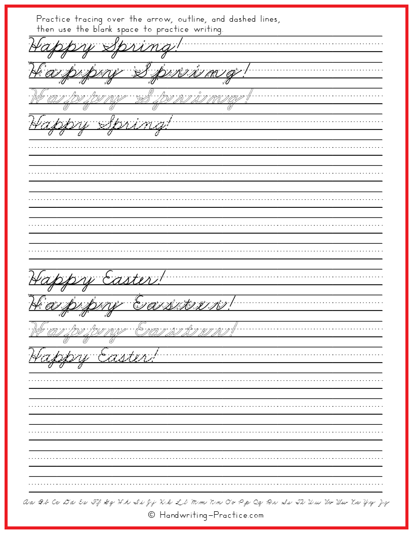 cursive writing worksheet