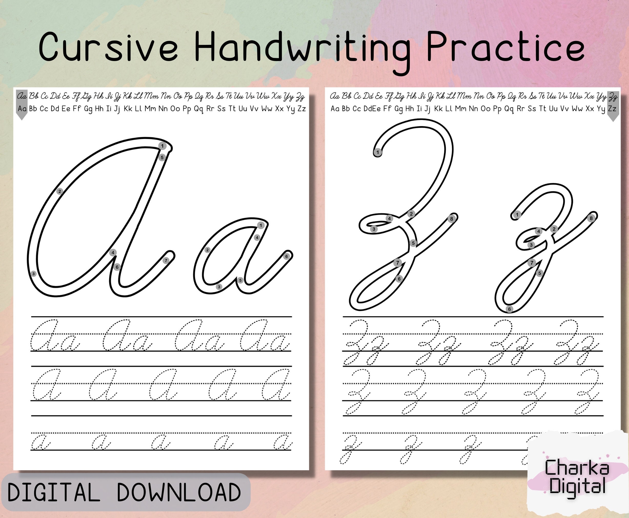 Cursive Handwritting Practice Cursive Alphabet Letters Tracing Printable Cursive Worksheets Cursive For Beginners Etsy Cursive Handwritting Practice Cursive Alphabet Letters Tracing Printable Cursive Worksheets Cursive For Beginners Etsy