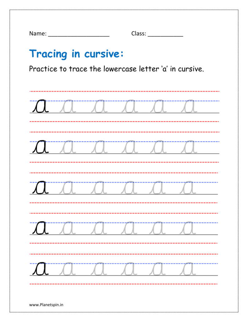 Cursive Letter A Worksheet Planetspin in Cursive Letter A Worksheet Planetspin in