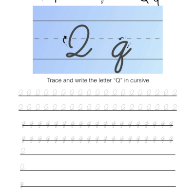 Cursive Q Full Tutorial And Worksheet