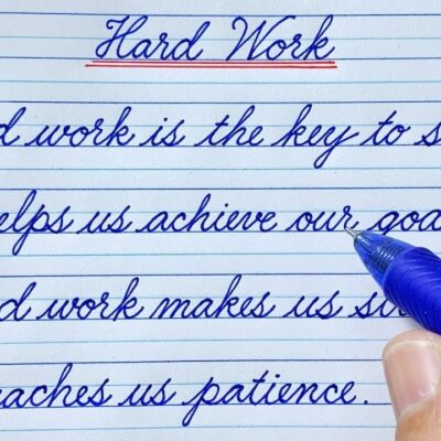 Cursive Writing 10 Lines Essay On Hard Work English Writing Cursive Handwriting Practice YouTube