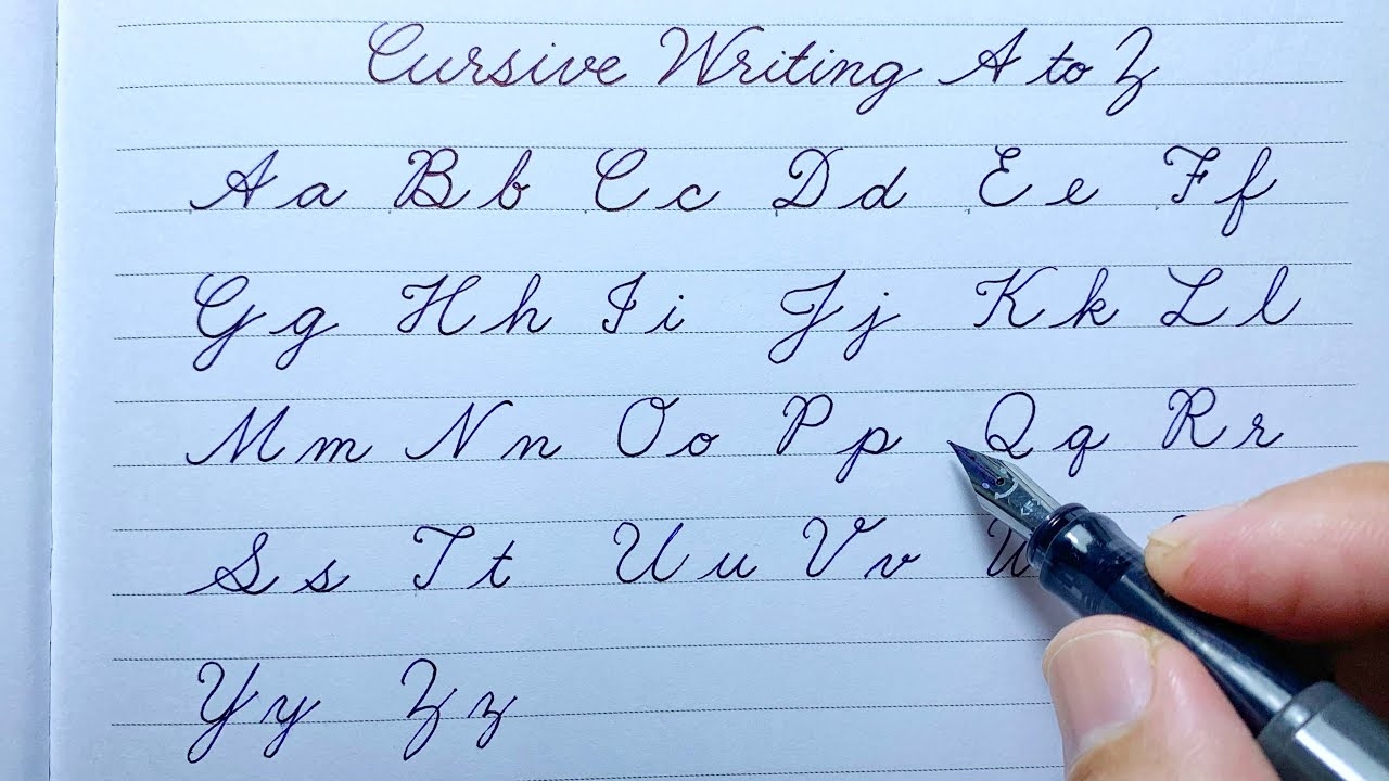 Cursive Writing A To Z With A Fountain Pen Cursive Abcd Cursive Letters Cursive Handwriting YouTube