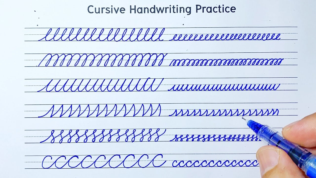 Cursive Writing Basic Strokes Practice How To Write In Cursive Cursive Handwriting Practice YouTube
