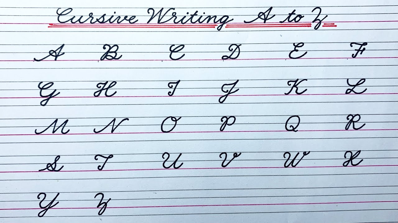 alphabet cursive writing practice