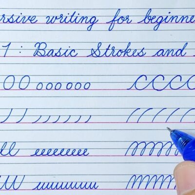Cursive Writing For Beginners Lesson 1 Basic Strokes And Shapes Cursive Handwriting Practice YouTube